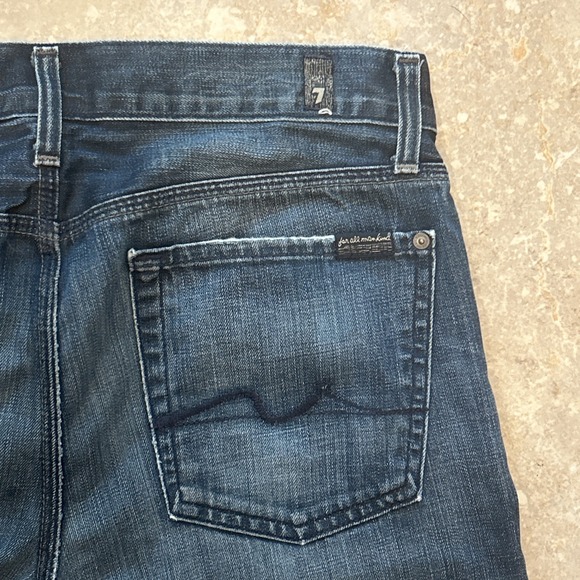 7 Seven For All Mankind Slimmy Jeans Mens 33x29 Blue Denim Medium Wash Straight - Picture 1 of 9